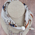 TIPI Saddle Society Taupe & Silvertone Double Scarf Necklace Set